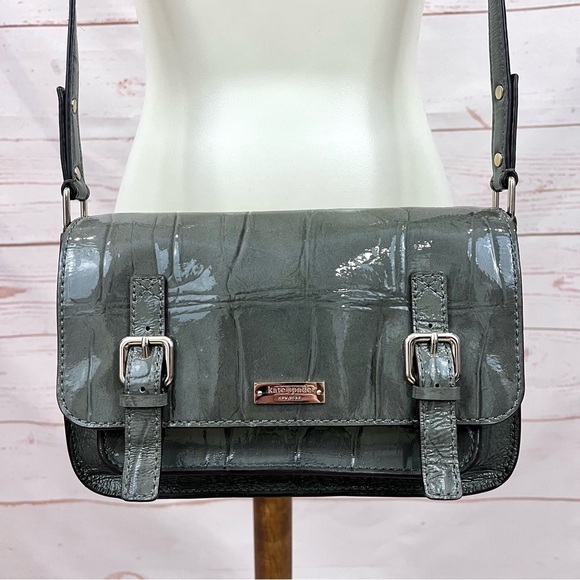 Kate Spade Embossed Patent Leather Crocodile Knightsbridge Scout Crossbody - Picture 1 of 13